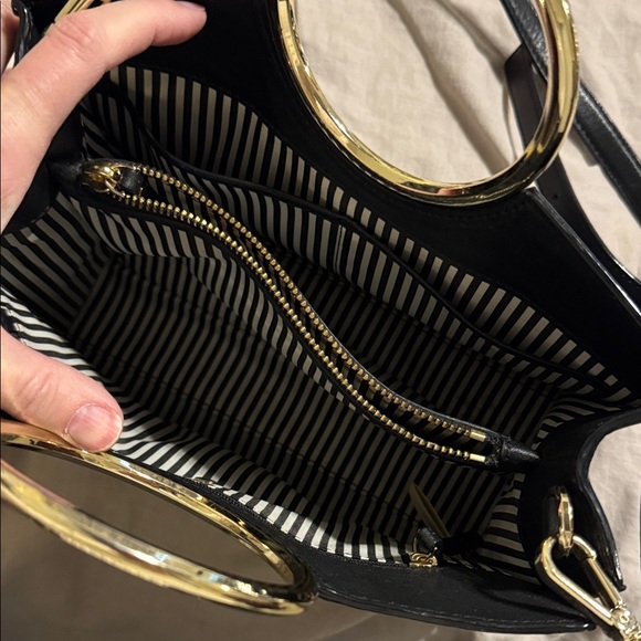 Kate Spade Black Shoulder Bag with Silver Rings - Picture 5 of 6